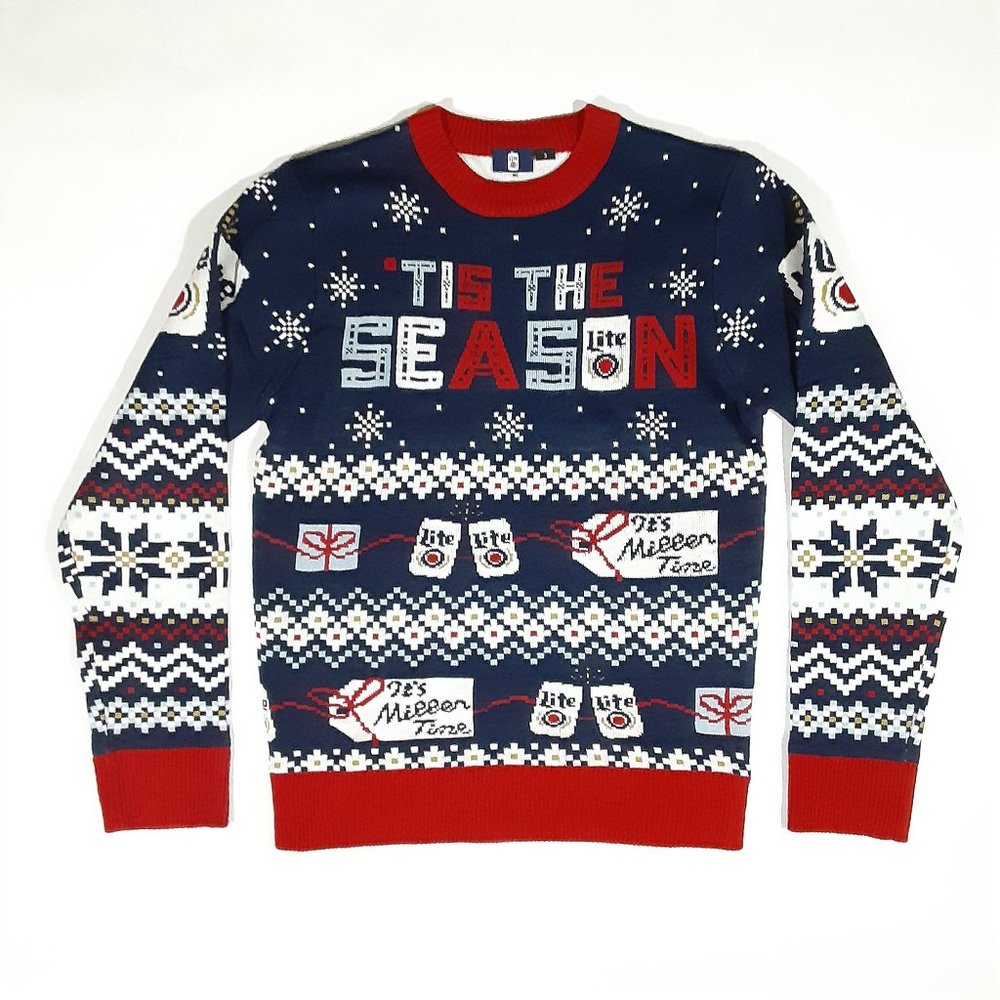 MILLER LITE BEER UNISEX CHRISTMAS SWEATER / SIZE SMALL / NEVER WORN / BRAND NEW